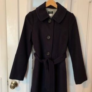 J Crew Navy wool/cashmere blend coat